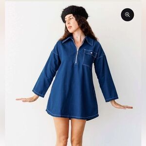 NWT Noble Navy Long Sleeve Shirt Dress